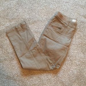 Mid-Rise Khaki Straight Leg Pants